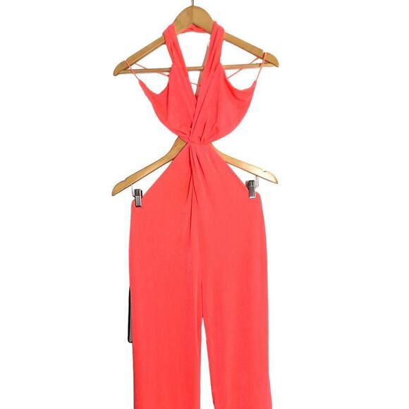SER.O.YA Jumpsuit Sleeveless Halter Neck Backless Wide Leg Metallic Small - Picture 2 of 8